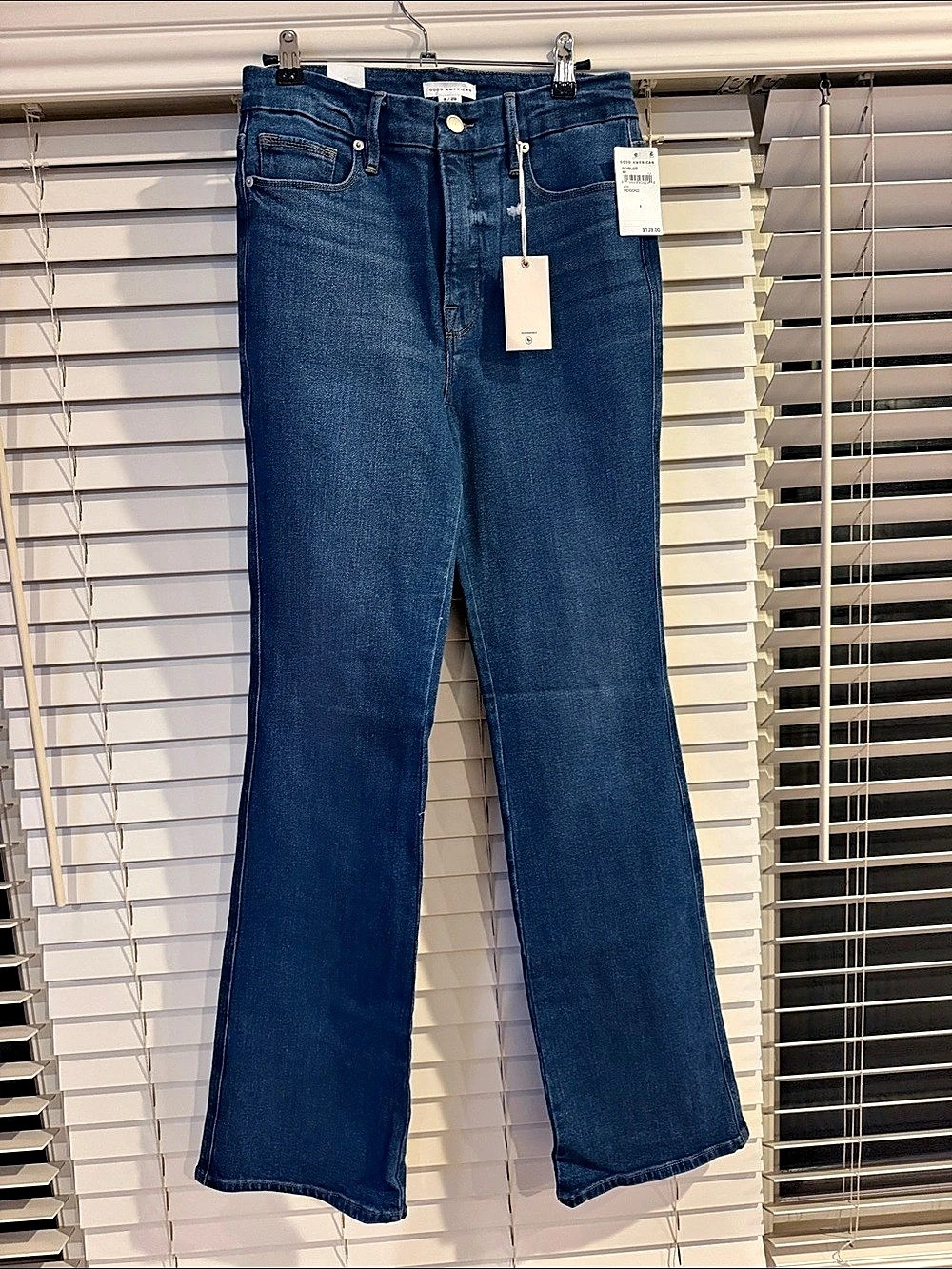 Good American Good Legs Flare Jeans in Blue Waist 29 NWT